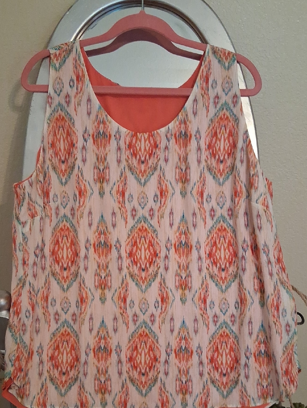 Reversable Women's Printed Sleeveless Tank Top - Coral Pattern